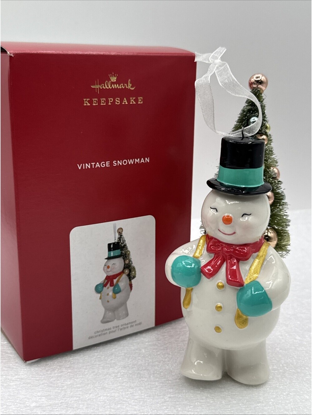 2021 “Vintage Snowman” Hallmark Porcelain Premium Ornament Joanne Wright